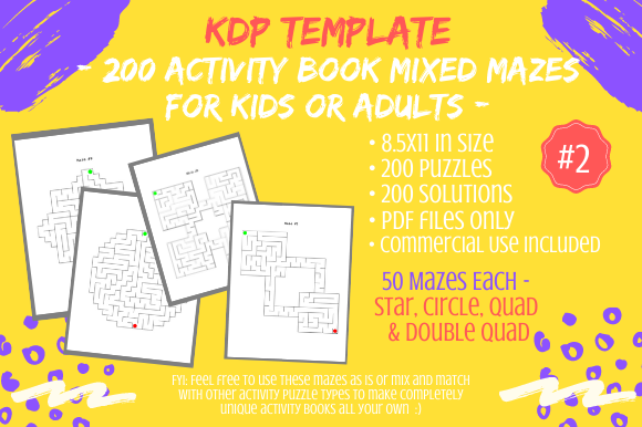 200 Mazes 4 Activity Books 4 Shapes 2: A Flexible Resource for Custom Puzzle Books