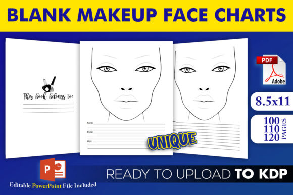 Blank Makeup Face Charts KDP Interior: A Versatile Tool for Creatives and Entrepreneurs