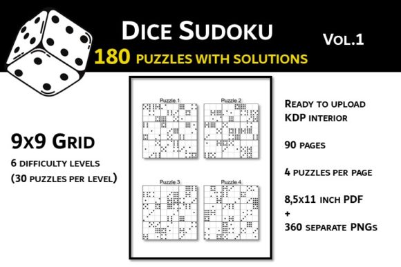 Dice Sudoku: 180 Puzzles & Solutions V1