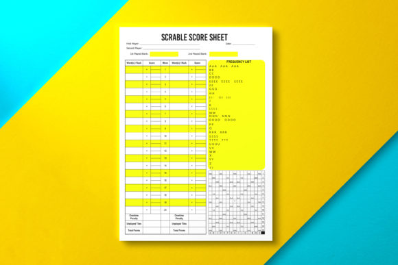 Scrabble Score Sheet Paper Yellow: A Simple Tool for Tracking Game Scores with Style
