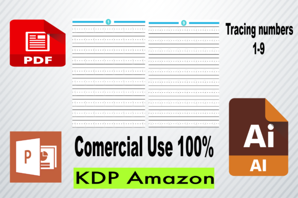 Tracing Numbers 1-9 Pages for Designers