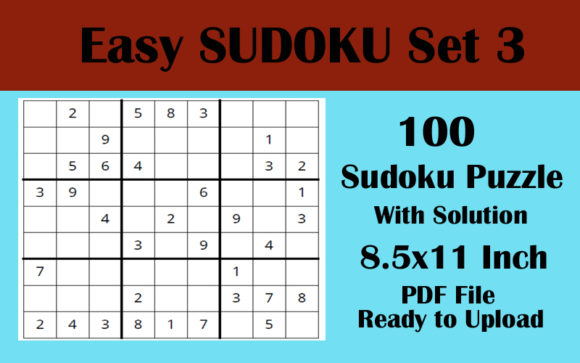 Why Sudoku Puzzle 100 Easy Volume 3 Stands Out for Print and Play
